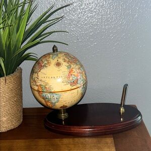 Vintage Style Globe with Pen Holder